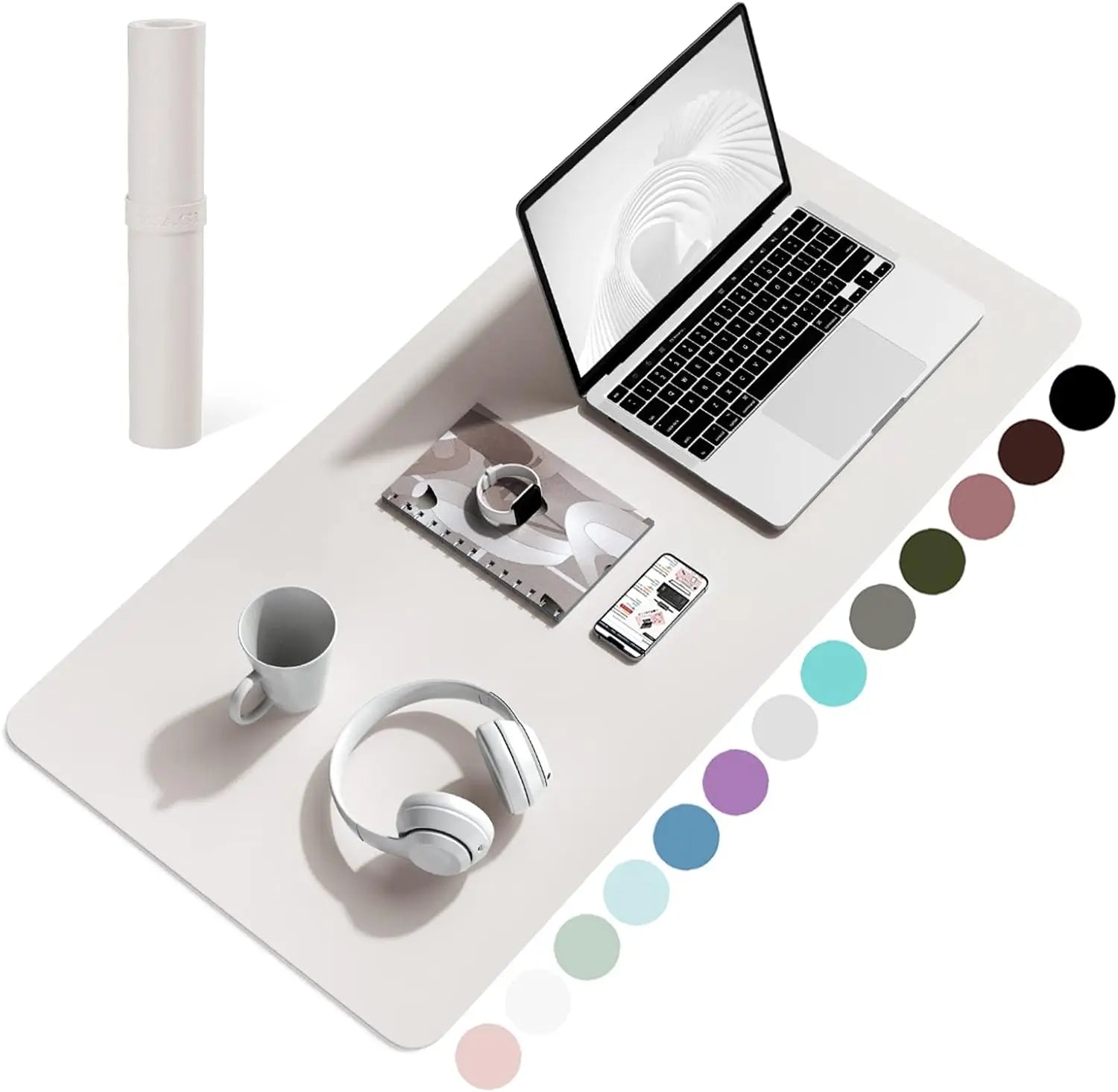 60X35CM Office Desk Pad, Waterproof Leather Desk Table Protector, Easy Clean Laptop Desk Writing Mat for Office Work/Home/Decor