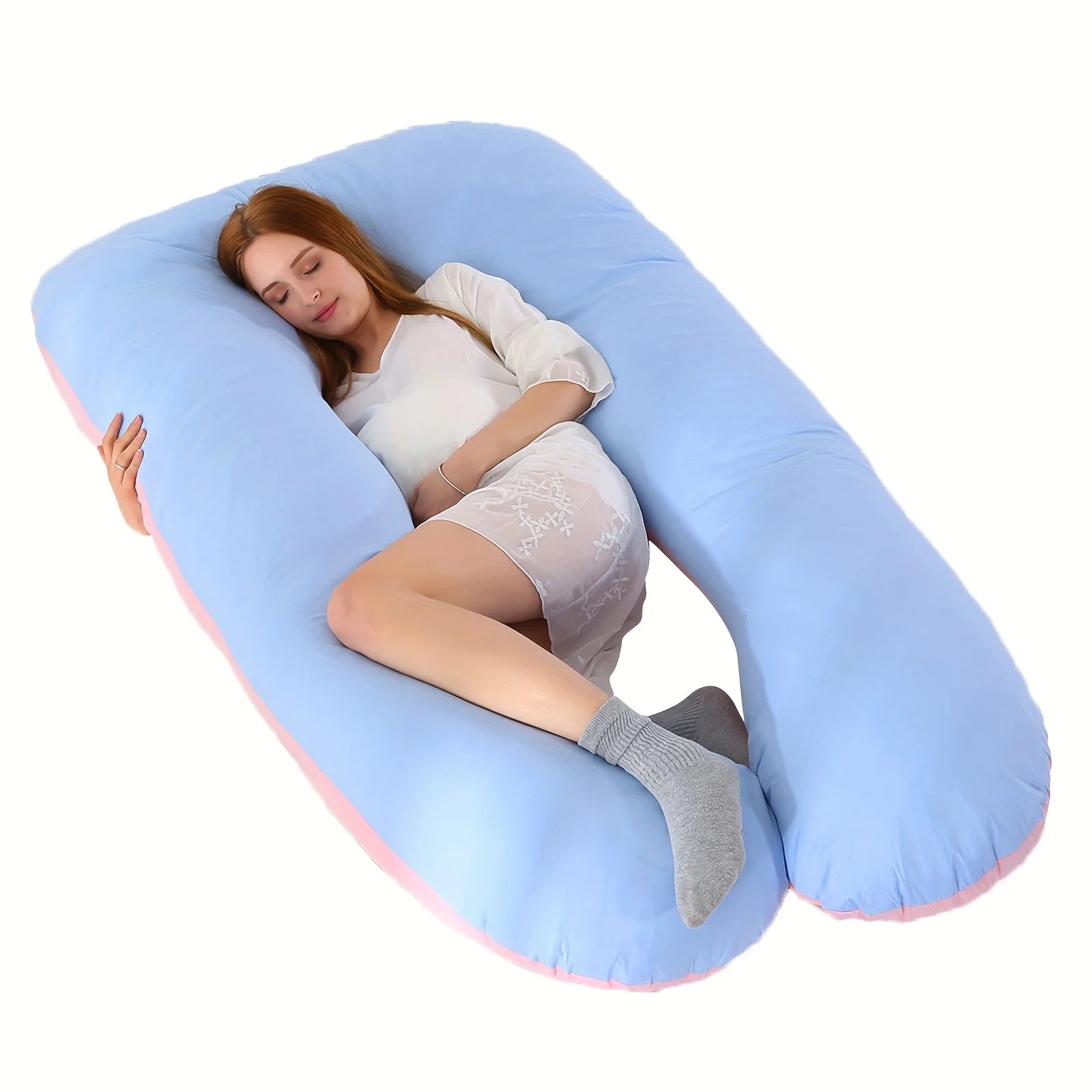 New U-Shaped Extra Large Pregnancy & Adult Luxury Full-Body Maternity Sleep Pillow, Ideal for Side Sleepers