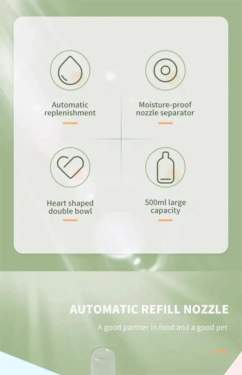 Automatic Drinking Water Pet Bowl with Love - Moisture-Proof Cat Bowl and Dog Basin Dual-Purpose - Multi-Functional Drinking