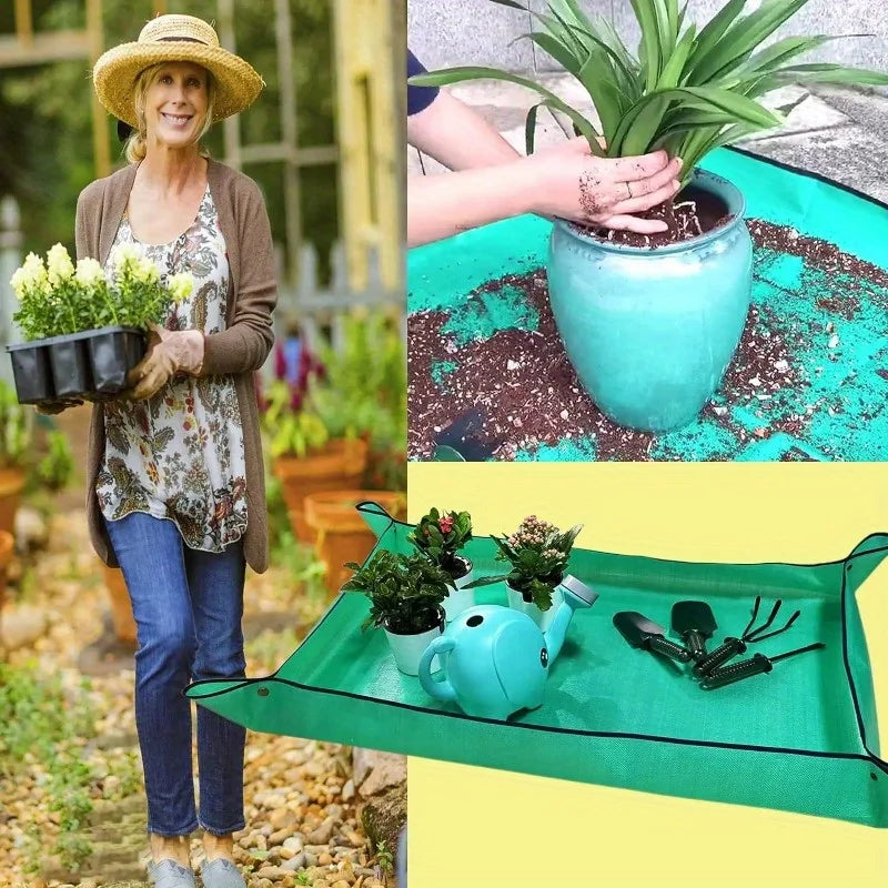 50/66/75/100cm Gardening Mat PE Transplanting Waterproof Square Plants Potting Tray Washable Thicken Foldable Garden Accessories