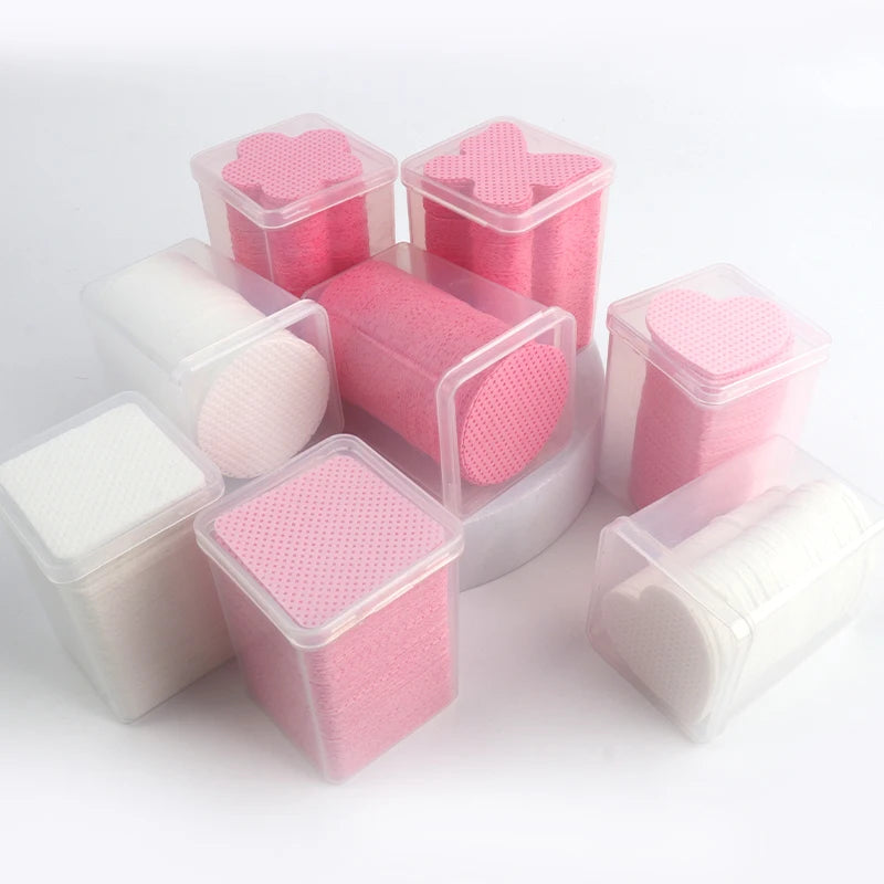 200PCS/Box Disposable Remover Cotton Pad Wipes Nail Polish Eyelashes Glue Cleaner Lint-Free Paper Pad Cleaning Manicure Supplies