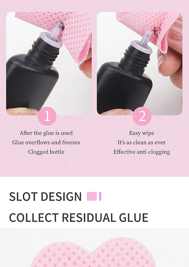 200PCS/Box Disposable Remover Cotton Pad Wipes Nail Polish Eyelashes Glue Cleaner Lint-Free Paper Pad Cleaning Manicure Supplies