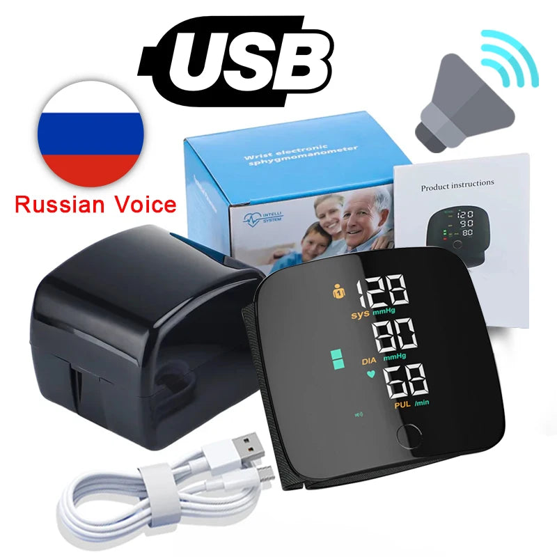 New Touch LED Rechargeable Blood Pressure Wrist Monitor