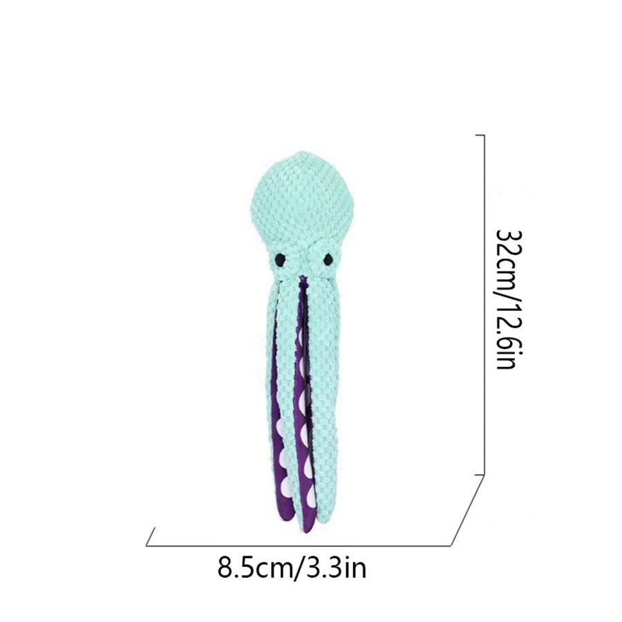 Dog pet plush octopus boredom companion toy interactive sound anti-demolition home large and small dog toy