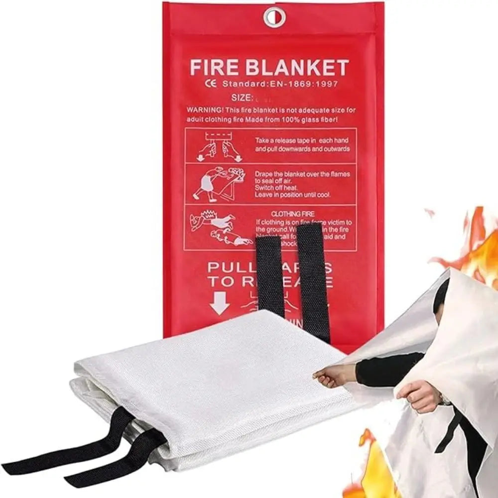 1/1.2/1.5/2M Fire Blankets Square Durable Fiberglass Retardant Fire Tent Boat Emergency Blanket