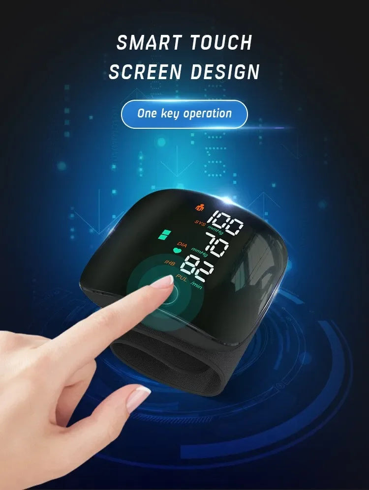 New Touch LED Rechargeable Blood Pressure Wrist Monitor