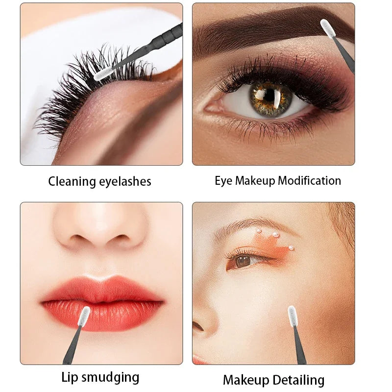 100pcs/box Disposable MicroBrush Eyelash Cleaning Brush Lash Extension Individua Tool For Eyelashes Removing Swab Accessories