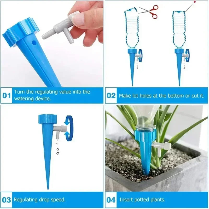 Automatic Watering Drip Kits Self Watering Spike For Flower Plants Adjustable Auto Water Dripper Device Garden Supplies