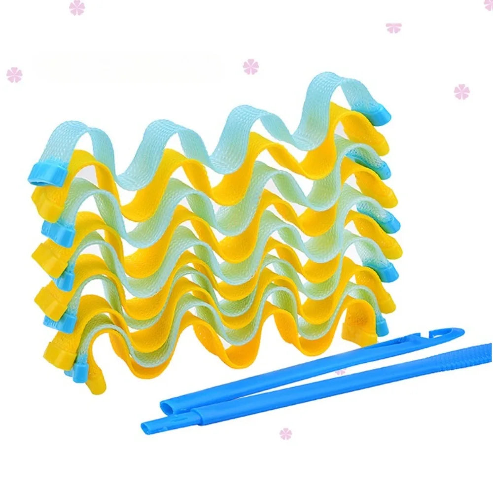 12Pcs Heatless Hair Curlers Spiral Hairs Curlers 30CM  Magic No Heat Hairs Curls for Long Styling Hooks DIY Hair Rollers Set