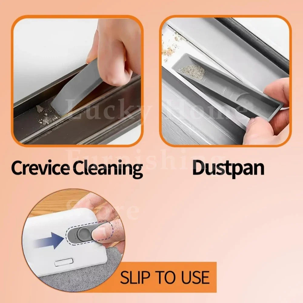 Glass Window Groove Frame Cleaning Brush Tool Multi Functional 2 in 1 Sliding Door Track Groove Brush glass Dead Corner Gap Brush