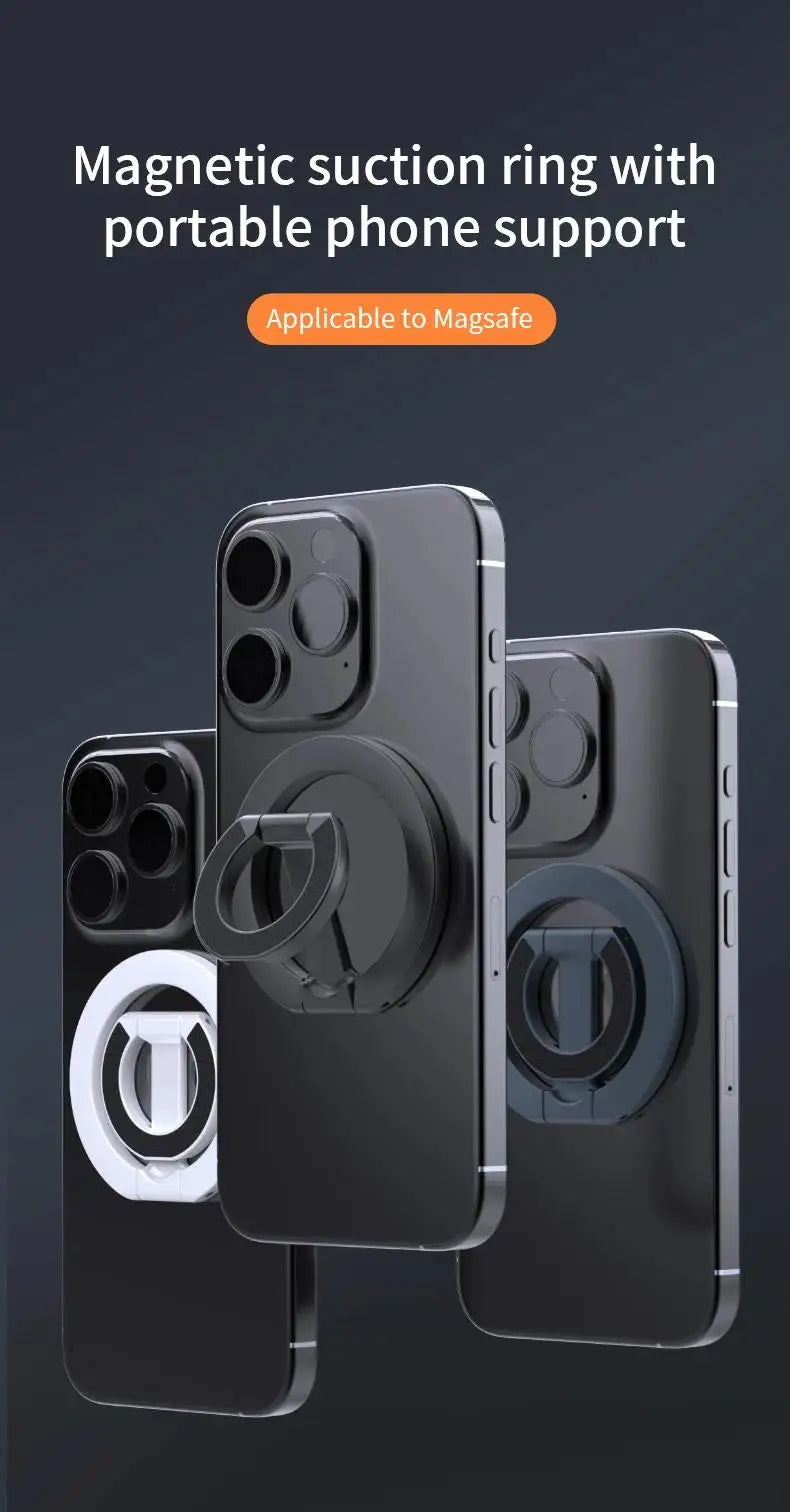 Double Sided Magnetic Phone Ring Holder For IPhone Samsung Foldable Stand For Apple MagSafe Compatible Mobile Phone Accessories