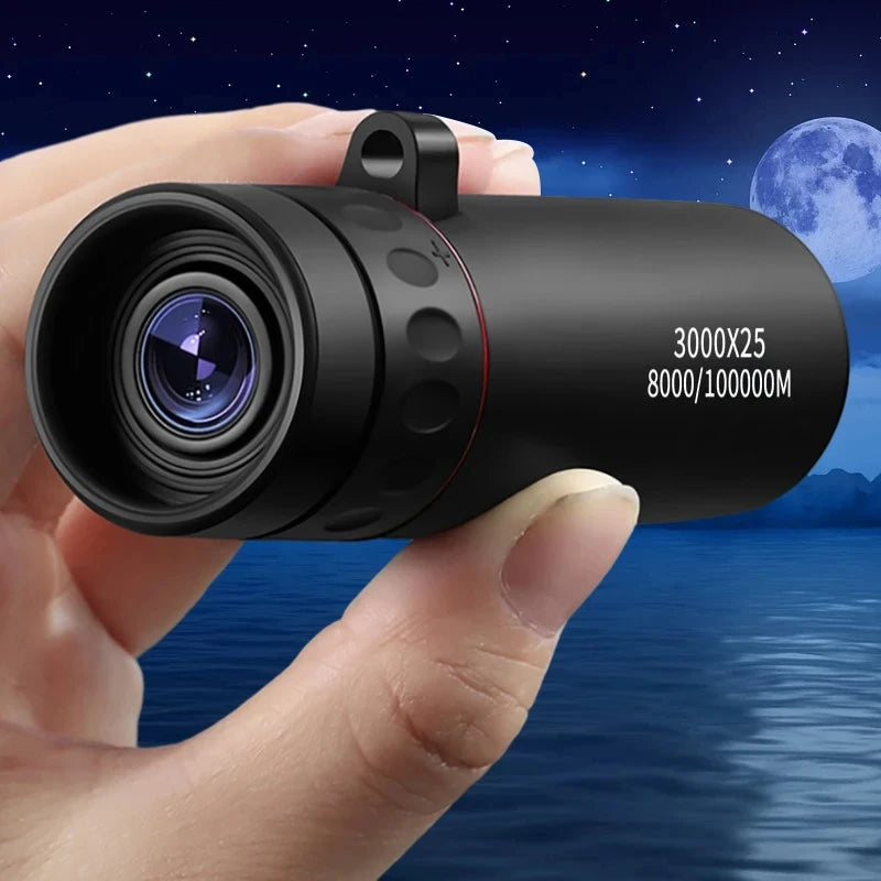 3000x25 Long Range HD Professional Adult Monocular and Mini Portable Telescope for outdoor camping and hunting
