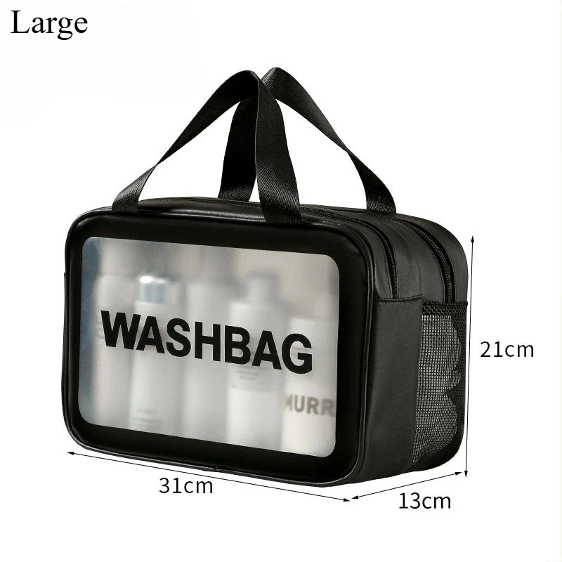 Dry Wet Separation Double Transparent Makeup Bag Portable Cosmetic Organizer Travel Swimming Toiletry Pouch