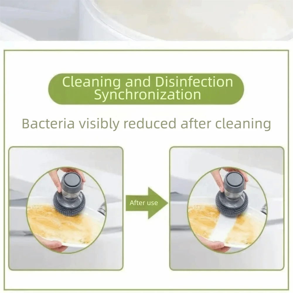 Creative Dish Cleaning Brush Liquid-added Ball Press Type Pot Brush Scrubber Liquid Filling Detergent