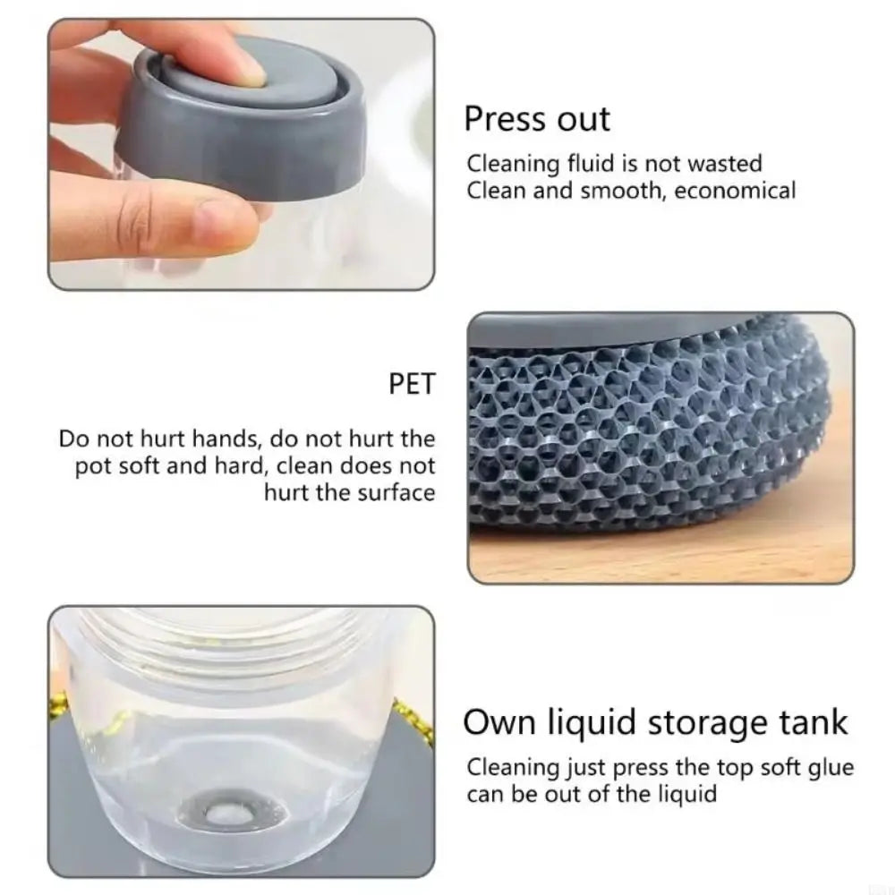Creative Dish Cleaning Brush Liquid-added Ball Press Type Pot Brush Scrubber Liquid Filling Detergent