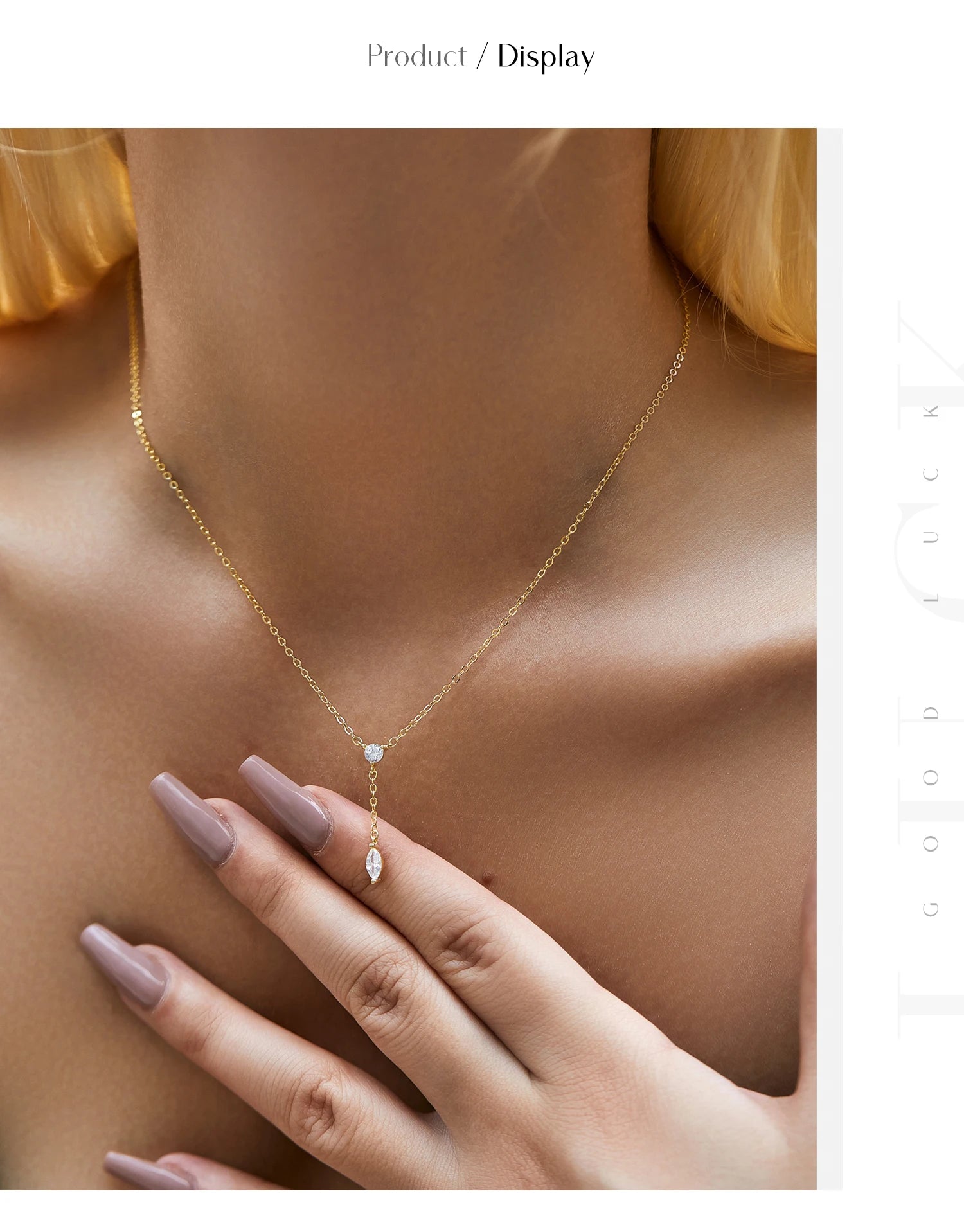 MODIAN 925 Sterling Silver Dainty Y Shape Round & Rhombic Fashion Pendant Necklace For Women Chain Necklace Trendy Jewelry Gift