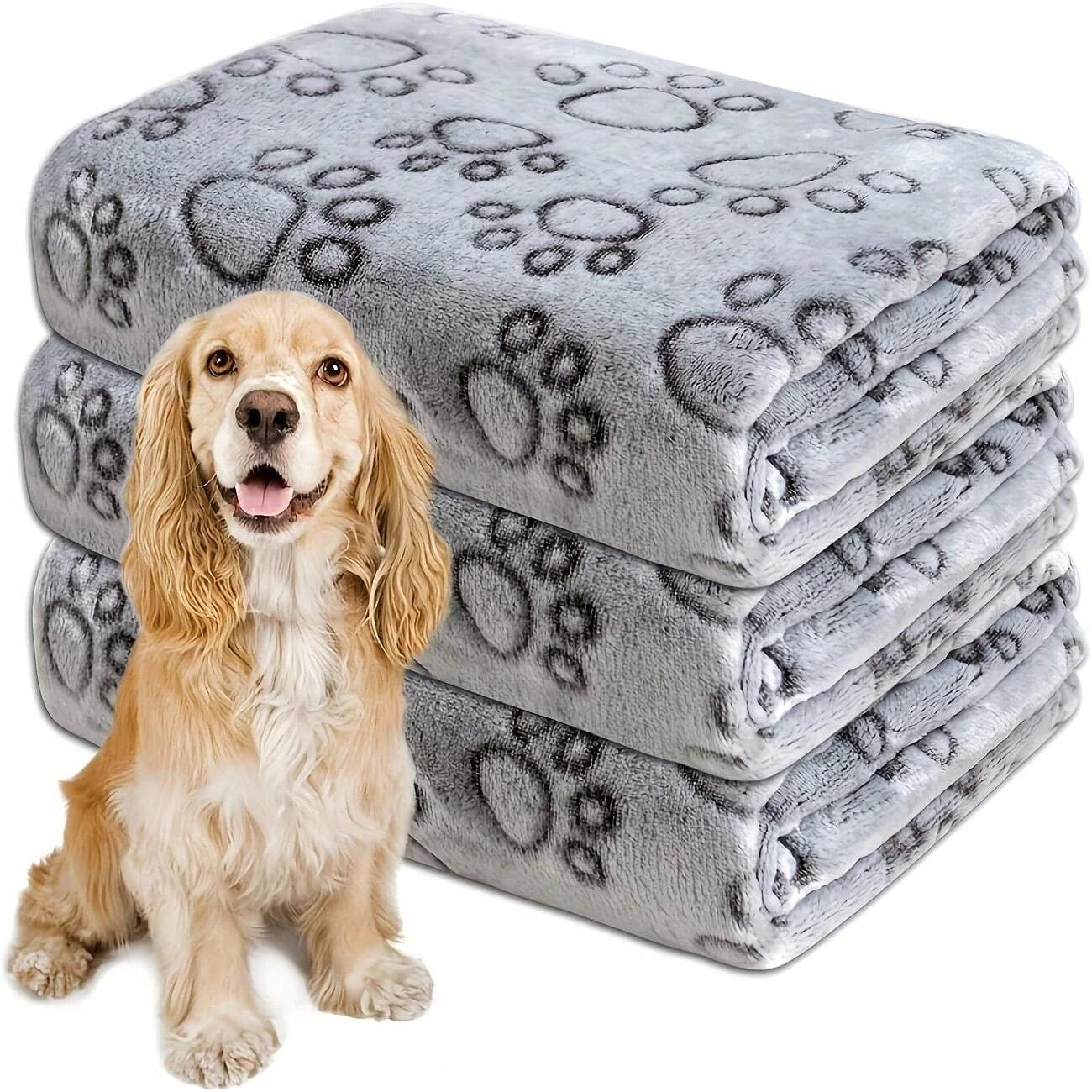 Cat and Dog Pet Blanket Calming Blanket Fluffy Pet Blanket Super Soft Warm Comfort Blanket Cute Pattern Washable Puppy Fur