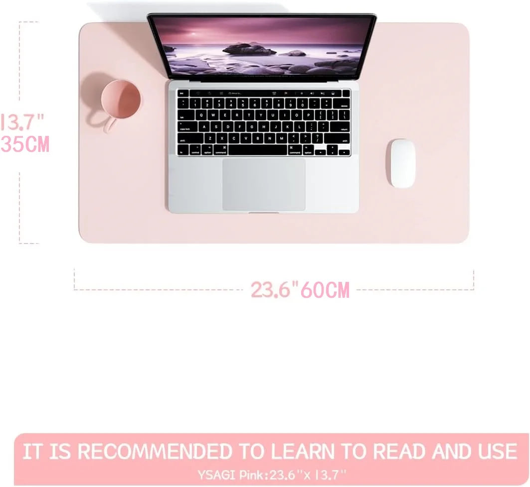 60X35CM Office Desk Pad, Waterproof Leather Desk Table Protector, Easy Clean Laptop Desk Writing Mat for Office Work/Home/Decor