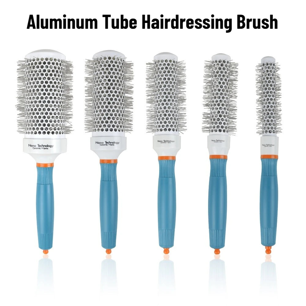 Professional Salon Hair Styling Brush Round Barrel Curly Hair Comb Hairdressing Comb Wet and Dry Dual Use Hairbrush Roller Tools