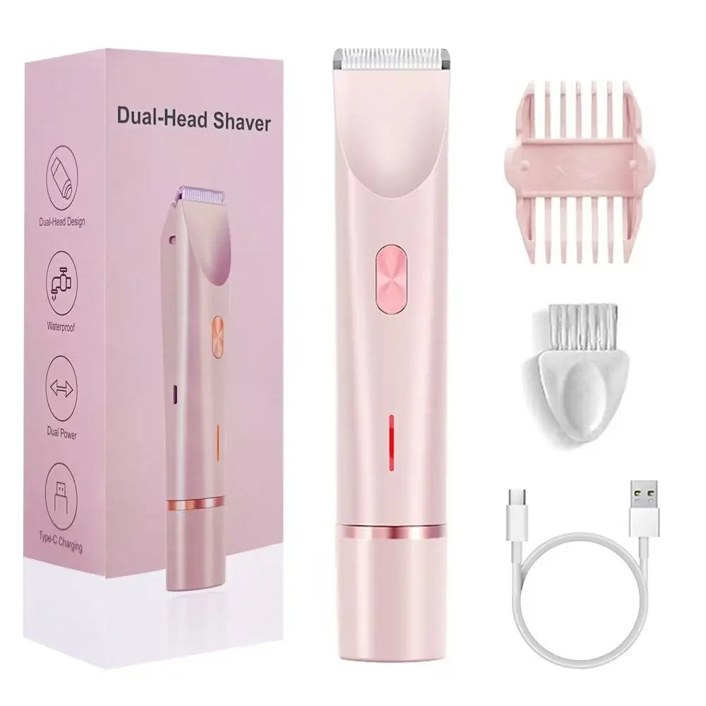 Waterproof Rechargeable Electric Shaver Mini Women Bikini Trimmer Body Hair Remover Mini Double Headed Electric Epilator