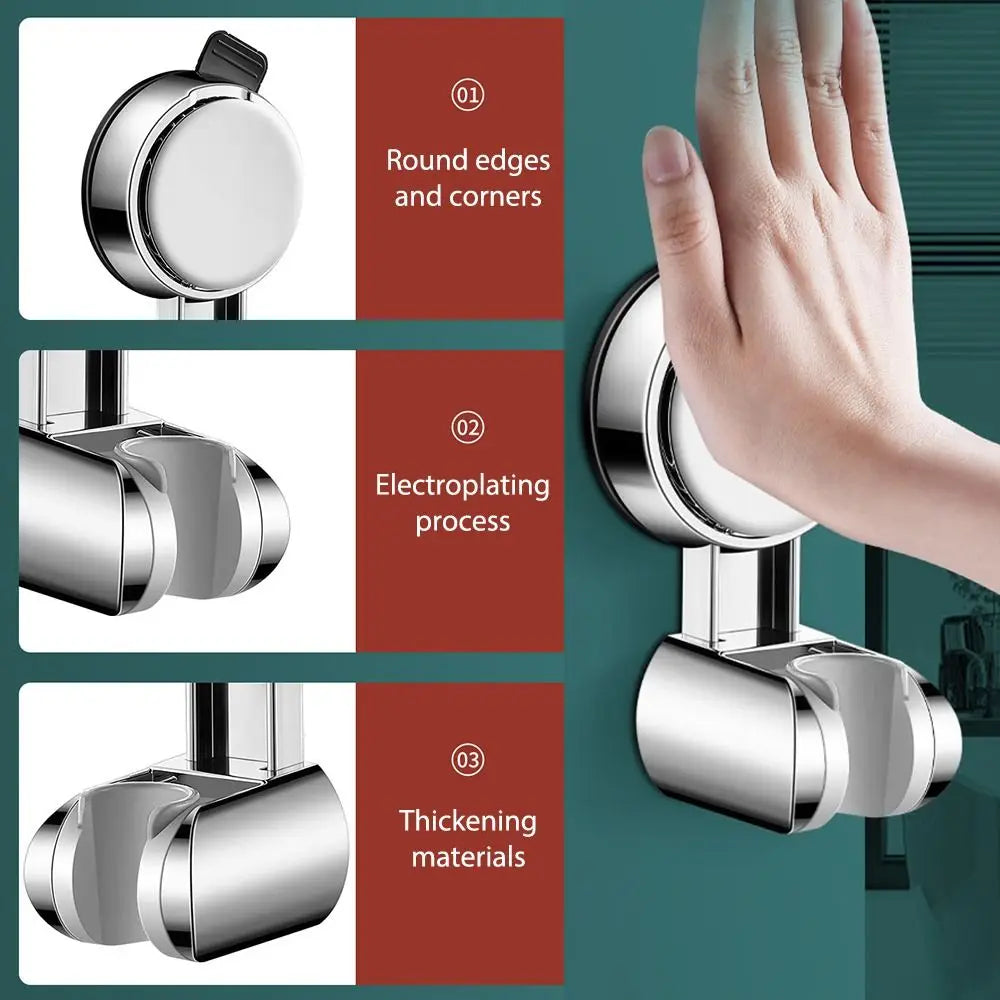 New Shower Head Supports 360° Adjustable Suction Cup Wall Mounted Handheld Shower Holder Punch-free Bathroom Accessories