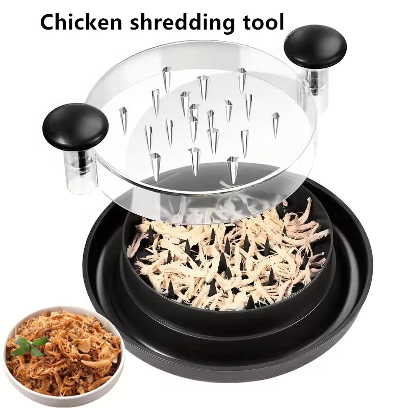 Chicken Shredder with Transparent Cover Hand Shred Machine Torn Chicken Anti-Slip Base for Chopping Chicken, Beef, Vegetables