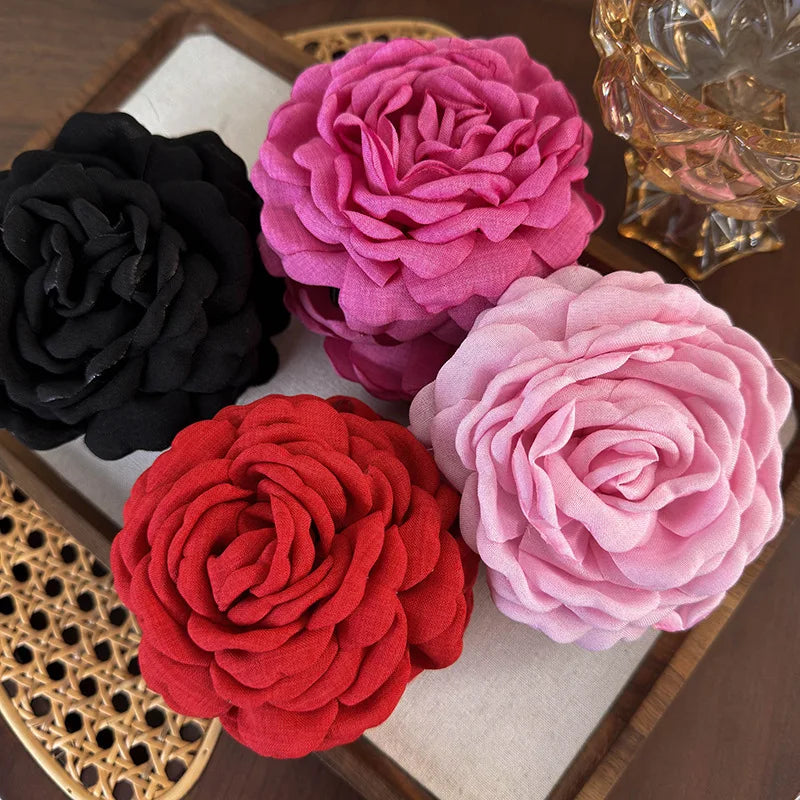 Fabric Rose Flower Hair Claw Clips For Women Girls Hair Clip Barrette Hairpins Hair Clamps Headwear Hair Accessories Gift