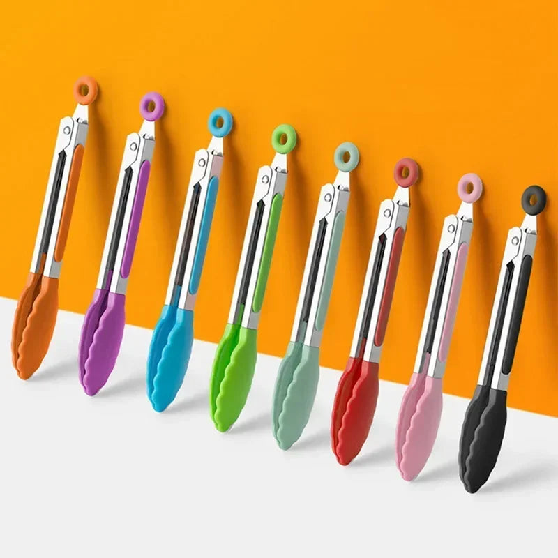 Food Tongs Creative Non-slip BBQ Grilling Tongs Salad Bread Cooking Clip Clamp Serving Utensils Tongs Kitchen Accessories