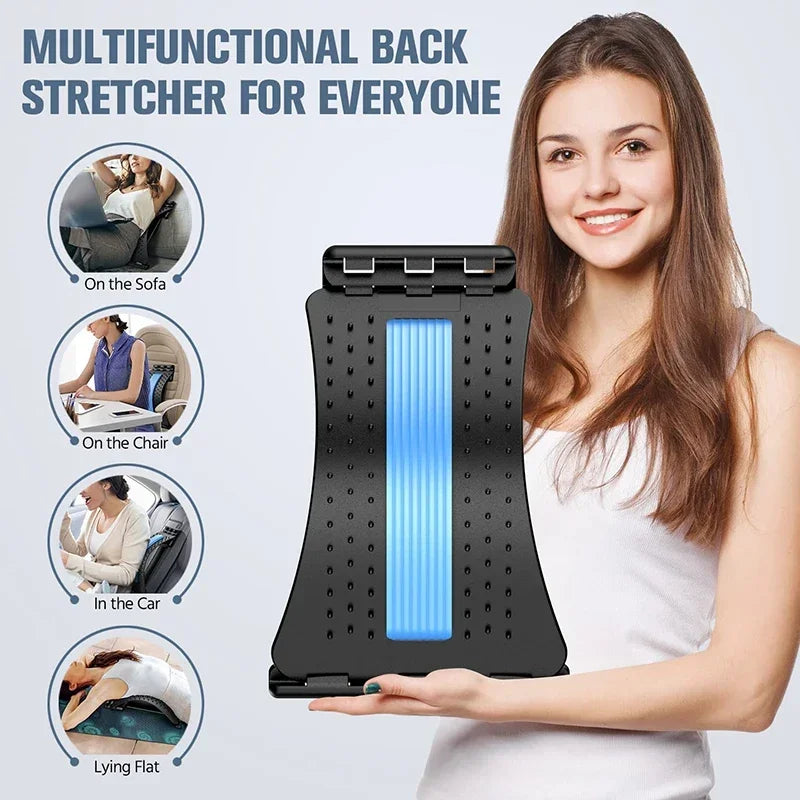 Back Stretcher Multi-Level Adjustable Massager Waist Neck Fitness Lumbar Cervical Spine Cervical Spine Support Massager