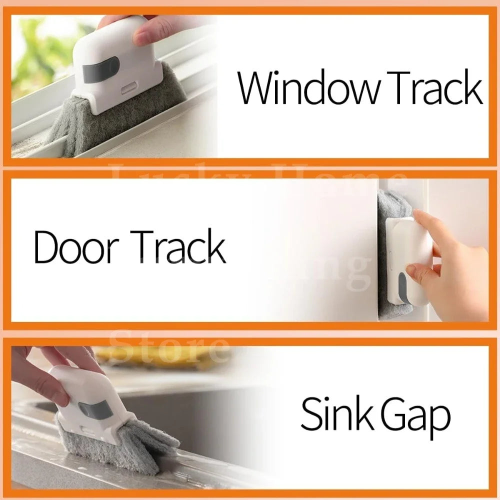 Glass Window Groove Frame Cleaning Brush Tool Multi Functional 2 in 1 Sliding Door Track Groove Brush glass Dead Corner Gap Brush