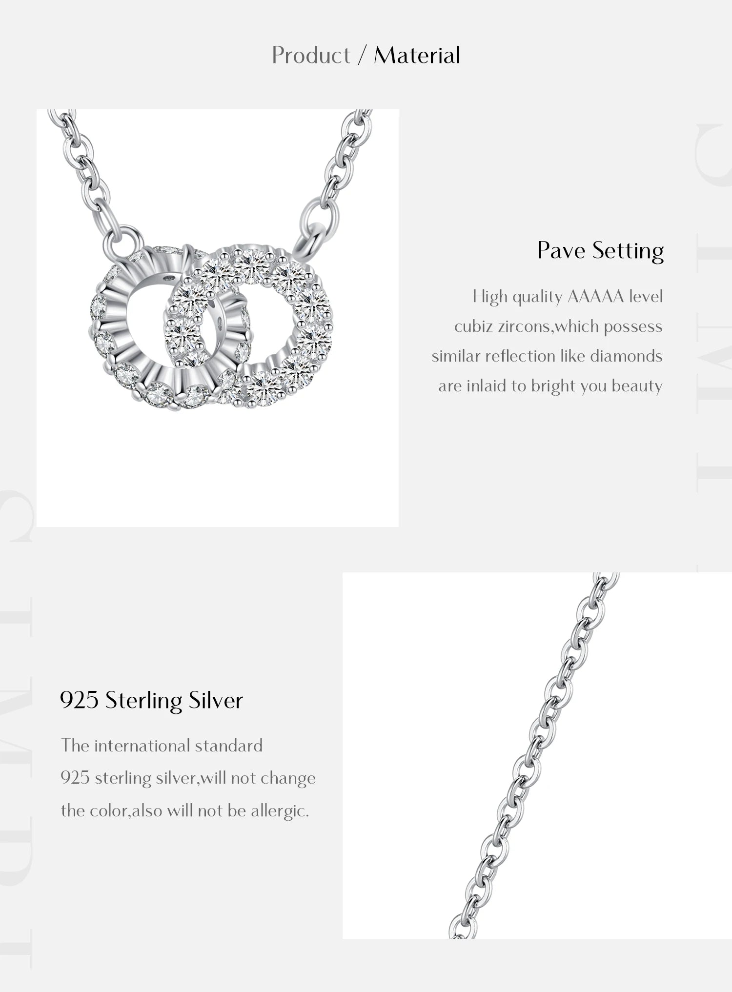 MODIAN 925 Sterling Silver Sparkling Circle Lock Fashion Pendant Necklaces Basic Daily Trendy Jewelry For Women Gifts