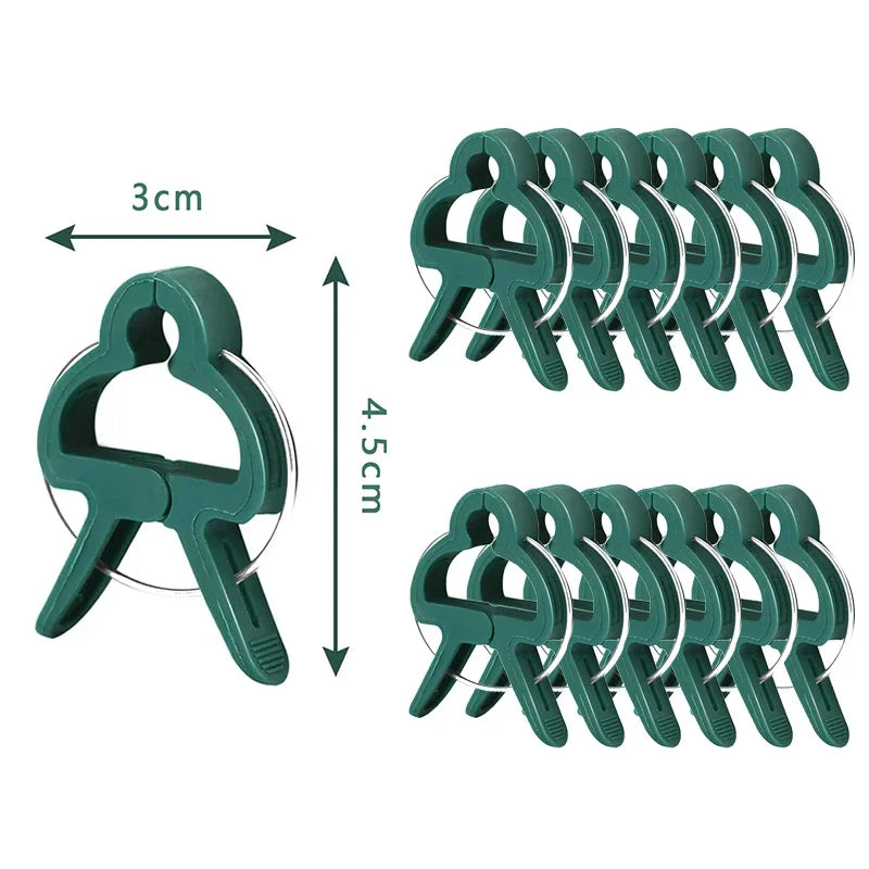 Garden Plant Support Clips Reusable Green Plastics Clips Climbing Plants Tomato Vine Support Clip Secure Growth Fixation Tools