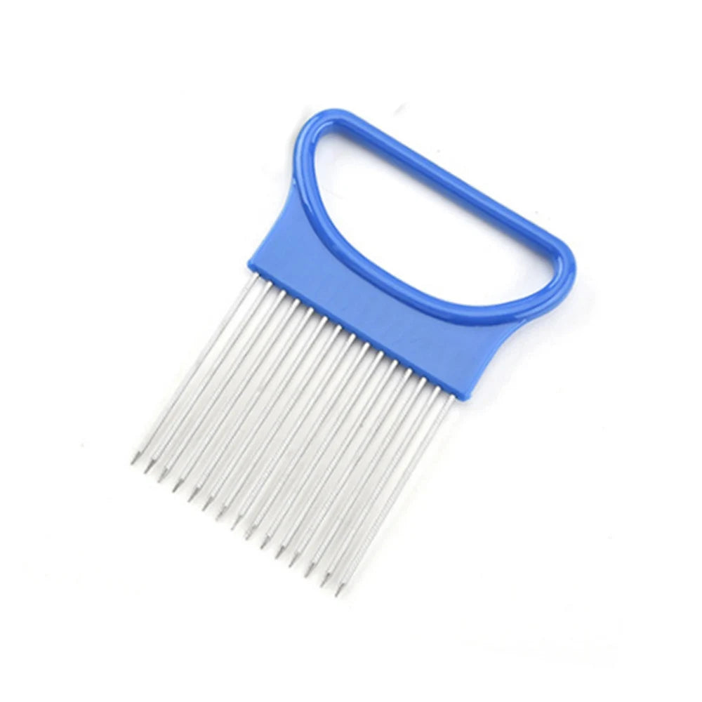 Kitchen Accessories Tools Stainless Steel Onion Needle Onion Fork Vegetables Fruit Slicer Tomato Cutter Cutting Safe Aid Holder
