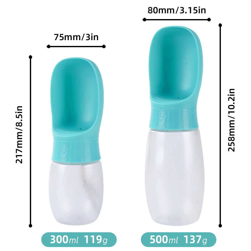 300ml/500ml Pet Water Bottle Portable Drinking Bowl For Dogs And Cats Travel Hiking