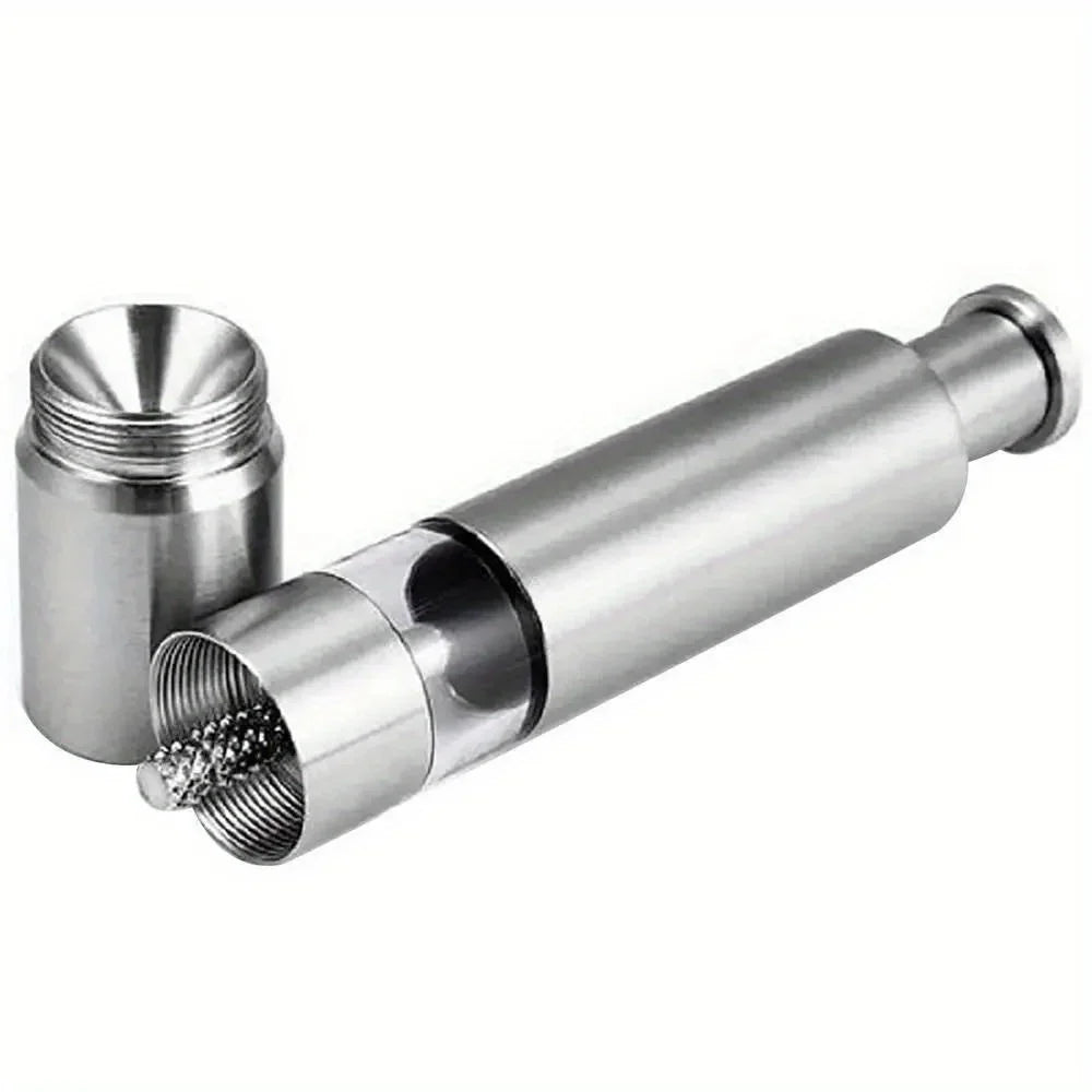 Salt Pepper Grinders With Push Button Tops Stainless Steel Base And Rod One Handed Salt And Pepper Mill Kitchen Cooking Gadgets