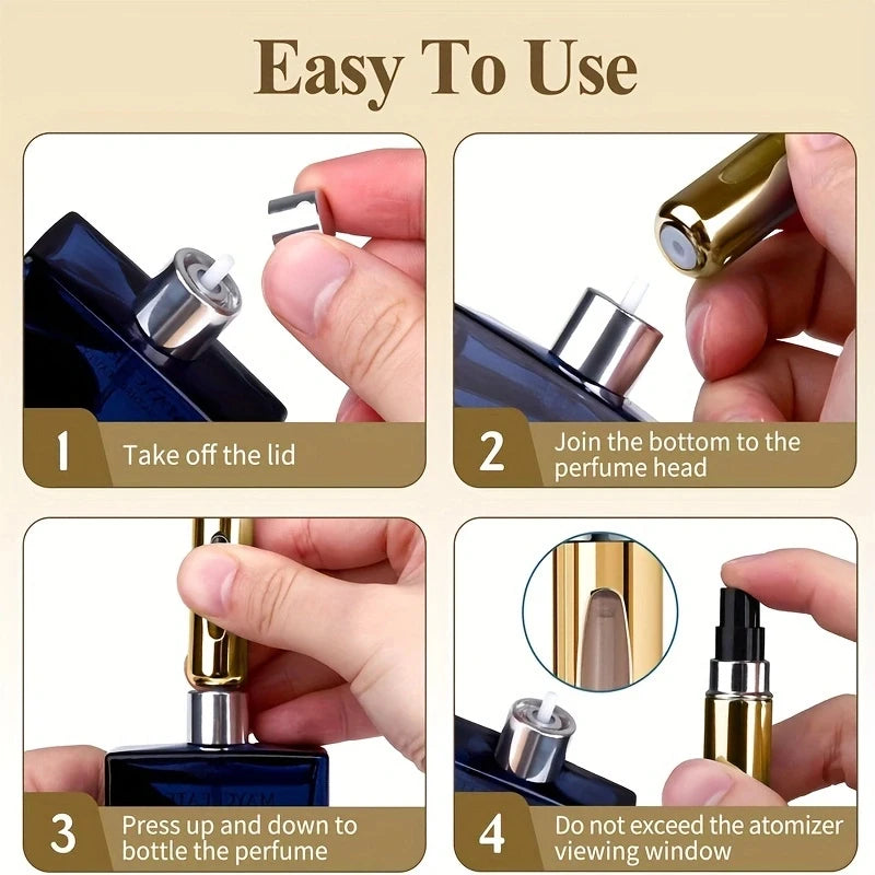 Refillable Mini Perfume Bottle Portable Cosmetic Bottle Spray Bottle Atomizer Spray Container Travel Refillable Bottles 8ml /5ml