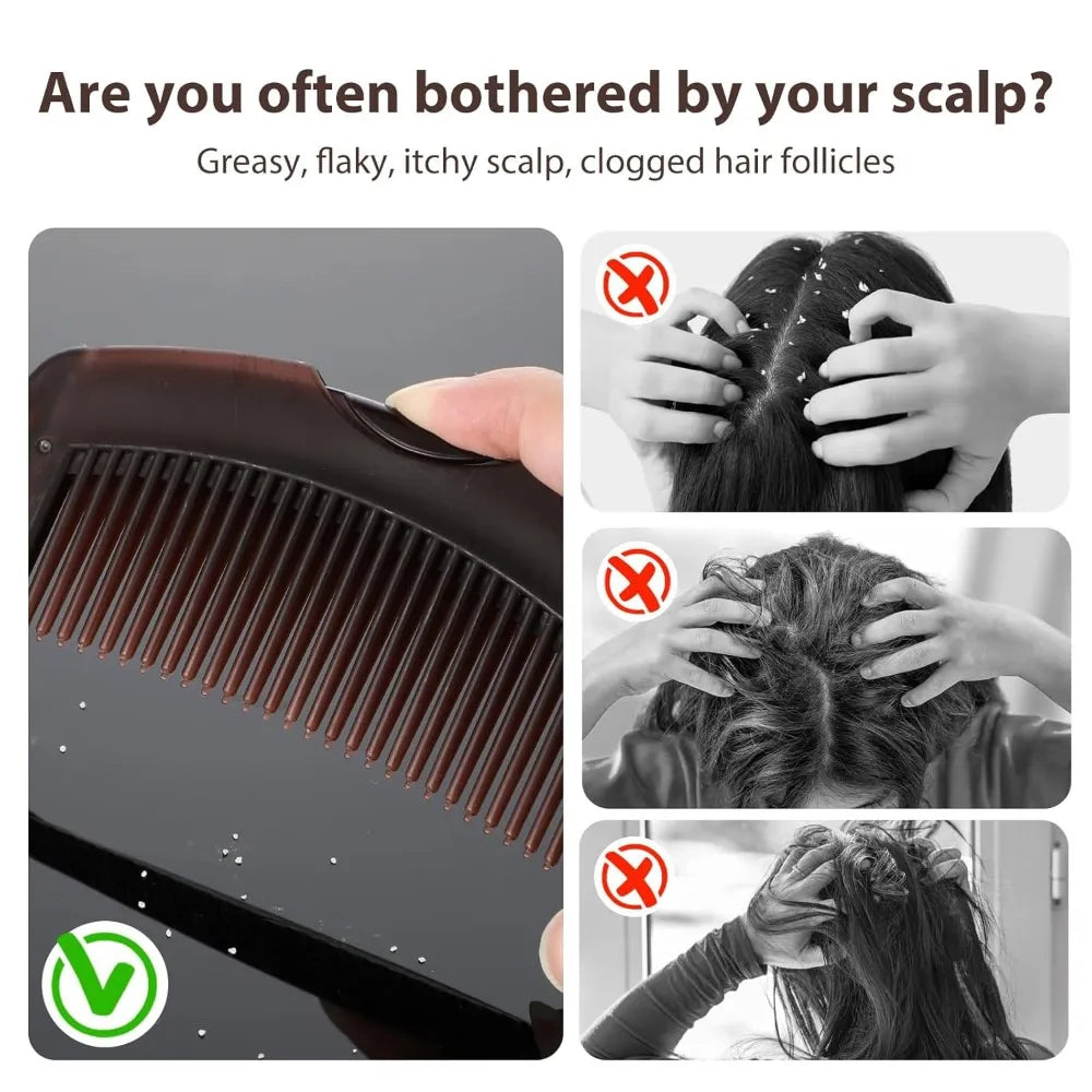 1/3Pc Dandruff Comb Hollow Tooth Button Combs Detoxing Energy Massage Scalp Psoriasis Combs Lice Comb Multifunctional Hair Brush
