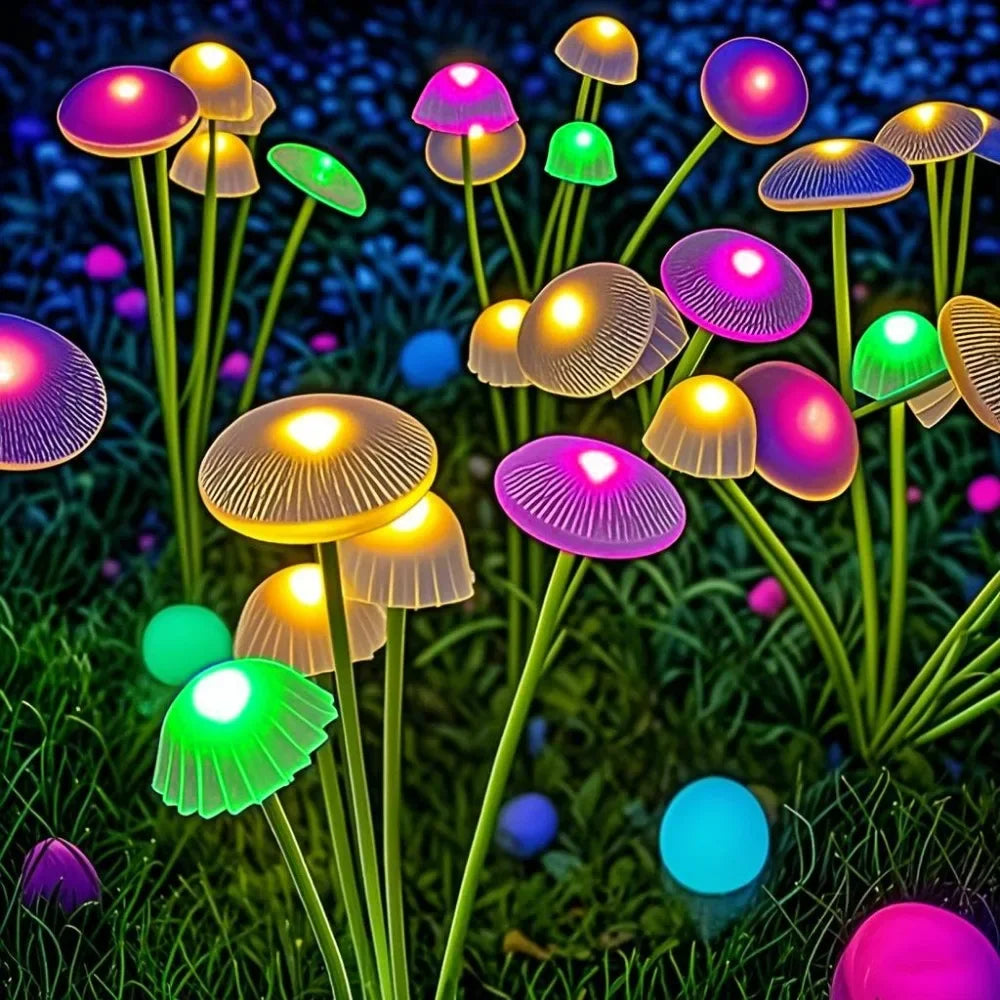 Solar Garden Lights Outdoor LED Solar Mushroom Lights Waterproof Decor Yard Patio Pathway Jellyfish for Garden Ambiance