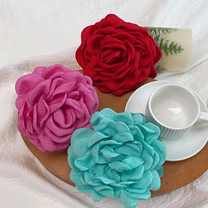 Fabric Rose Flower Hair Claw Clips For Women Girls Hair Clip Barrette Hairpins Hair Clamps Headwear Hair Accessories Gift