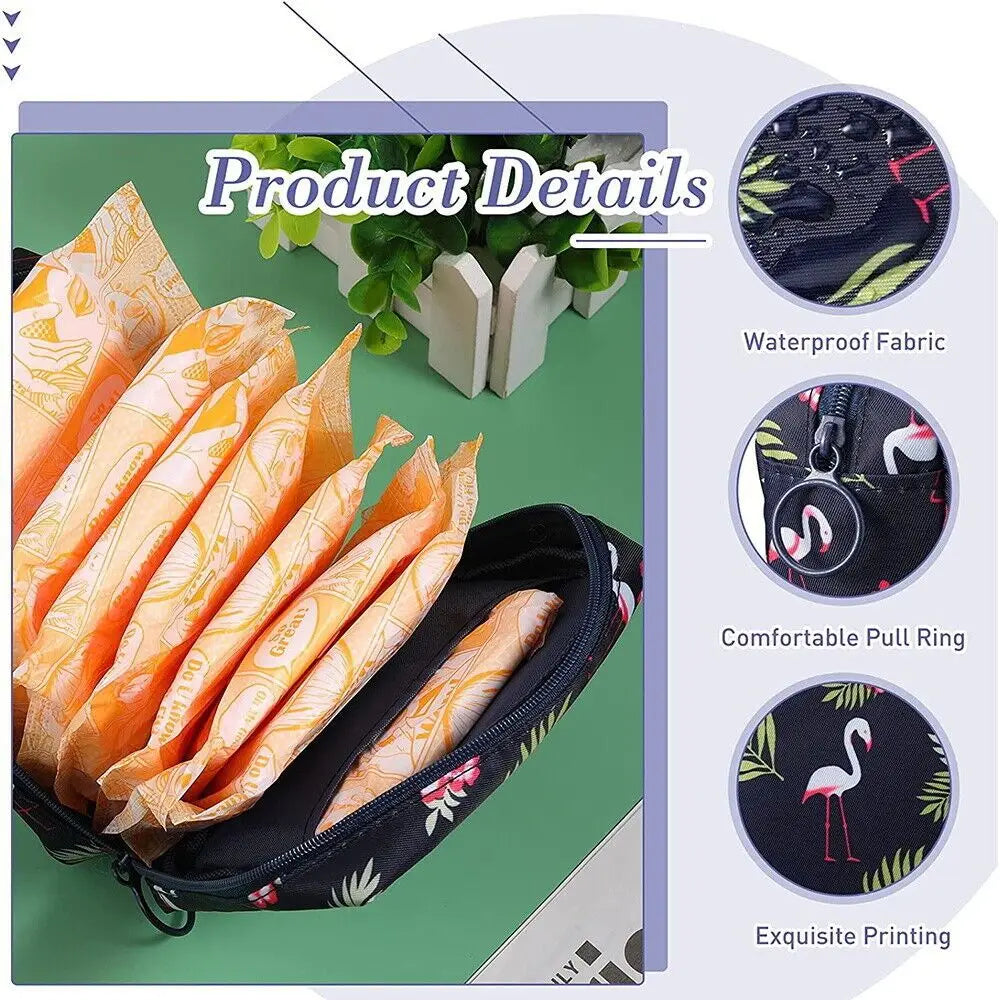 Napkin Credit Card Holder Makeup Organizer Headphone Case Sanitary Mat Bag Sanitary Bag Change Purse Tamper-Proof Storage Bag