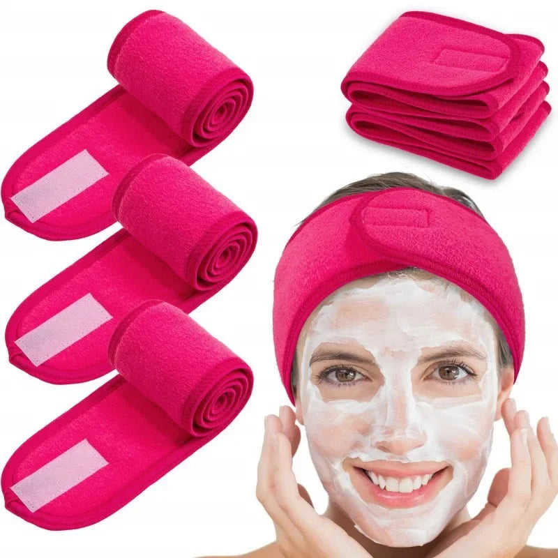 New Women Adjustable Velcro Strap Wash Face Headband Soft Toweling Broken Hair Tools Accessories SPA Facial Headbands Headwear