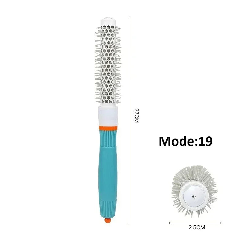 Professional Salon Hair Styling Brush Round Barrel Curly Hair Comb Hairdressing Comb Wet and Dry Dual Use Hairbrush Roller Tools