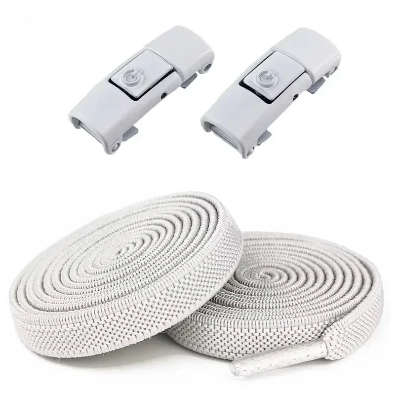 8mm No Tie Elastic Laces Without Tie Shoe Laces Press Lock Shoelaces Sneaker Elastic Lace Sneaker Kids Adult Flat Shoelace