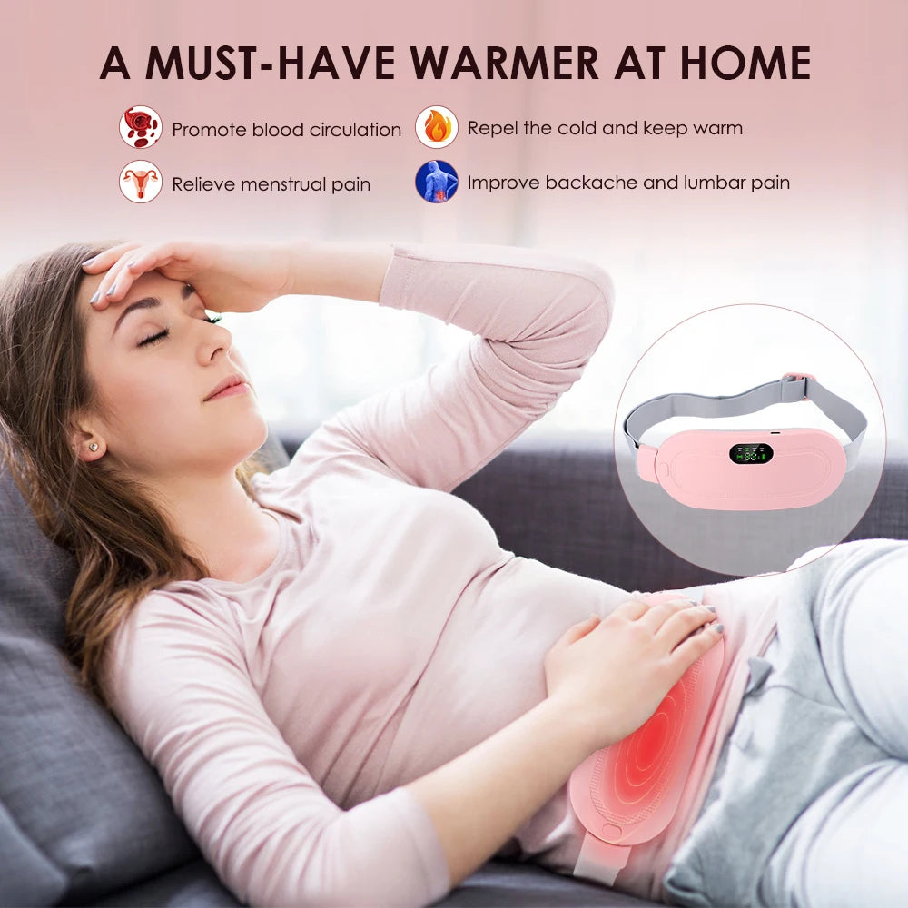 Uterine Warm Belt Warm Uterus Instrument Hot Compression Vibration Belt Abdomen Waist Stomach Warming USB Charging