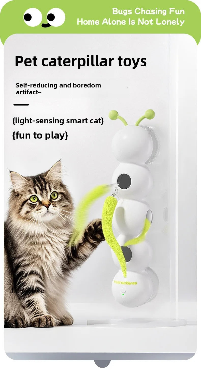Creatives Durable Scratch Resistant Cat Teasing Stick Intelligent Sensing Interactive Cats Toy Usb Rechargeable Caterpillars Toy