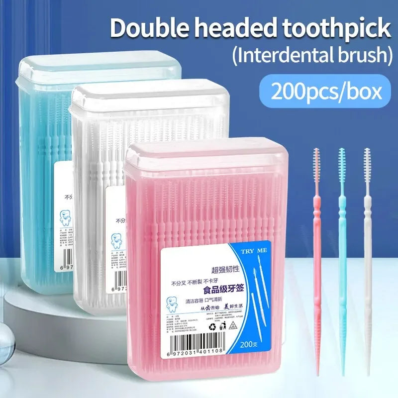 Portable ultra-fine toothpicks, disposable family box, double-head high-end personalized creative fruit sticks