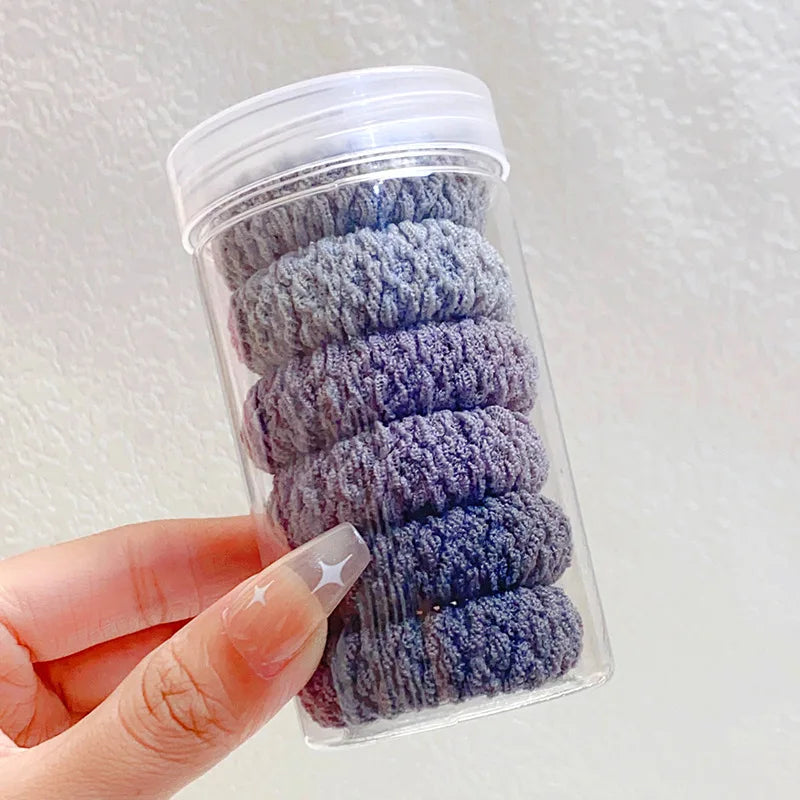 6pcs Box Packed Thick High Stretch Hair Bands For Women Girls Ponytail Holder Hair Tie Scrunchie Rubber Band Hair Accessories