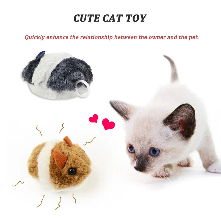 Cute Mouse Cat Toys Cat Supplies Plush Toy Shake Movement Mouse Pet Kitten Funny Plush Little Mouse Interactive Cat Toys