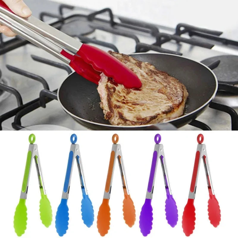 Food Tongs Creative Non-slip BBQ Grilling Tongs Salad Bread Cooking Clip Clamp Serving Utensils Tongs Kitchen Accessories