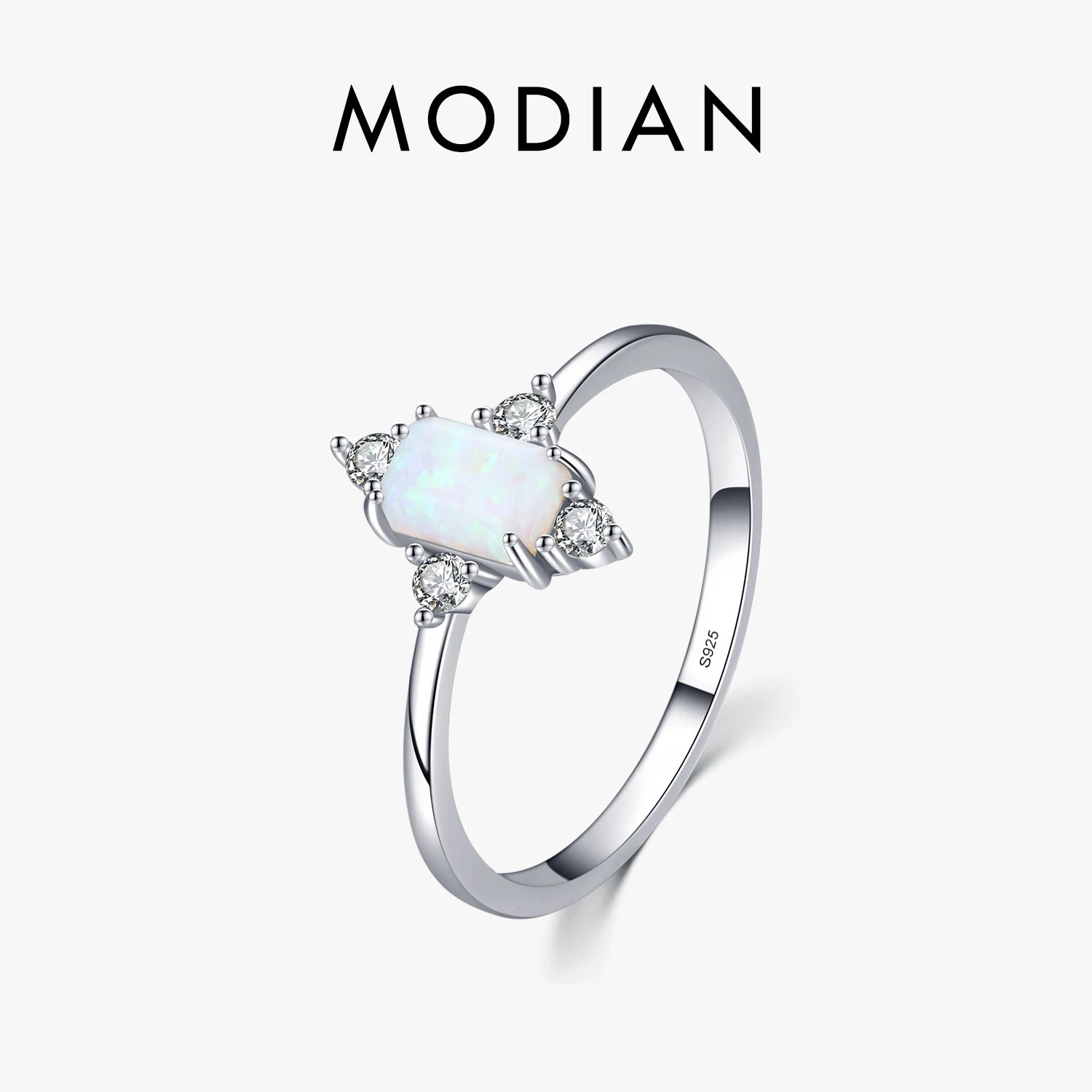 Modian Real 925 Sterling Silver Rings For Women Shining Crown Opal Finger Ring Classic Luxury Wedding Statement Jewelry Anel
